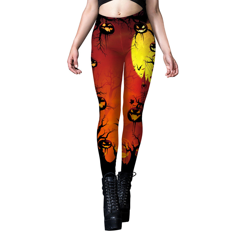 Halloween Print Leggings for Women
