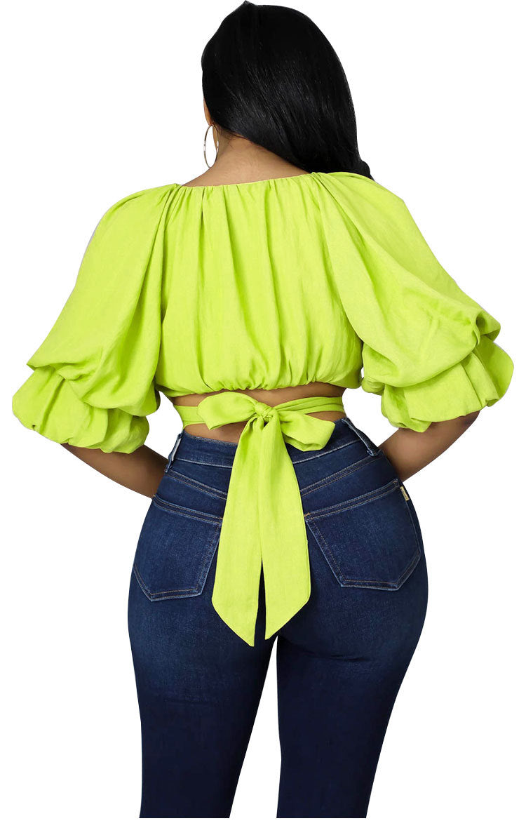 Designed Half Sleeves Spring Blouses for Women