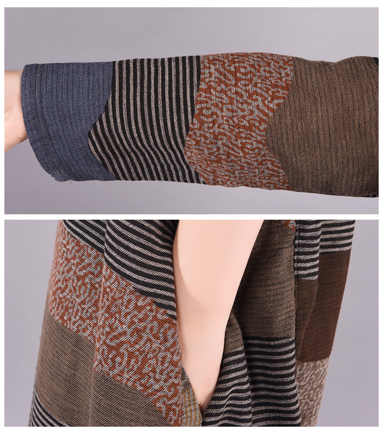 Vintage Linen Long Sleeves Women Cozy Dresses