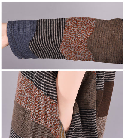 Vintage Linen Long Sleeves Women Cozy Dresses
