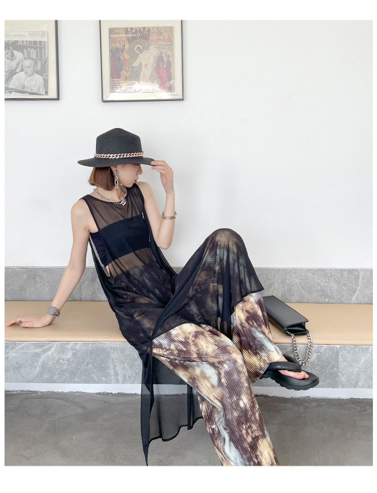 Black See Through Summer Sleeveless Vest Dresses