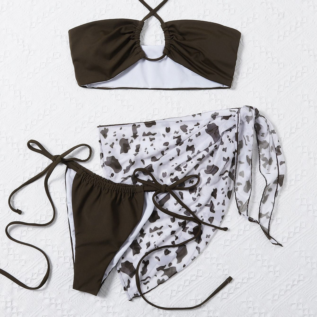 Sexy Coffee 3pcs Bikini Swimsuits
