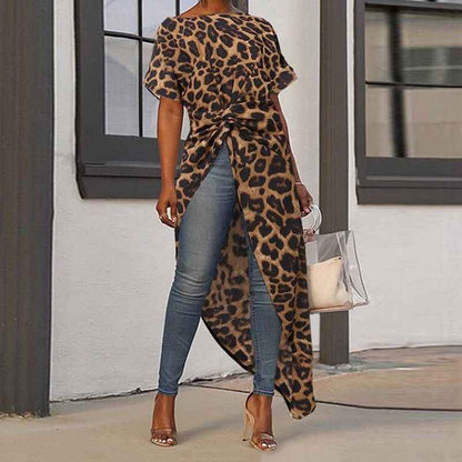 Sexy Summer Short Sleeves Tunic Blouses-STYLEGOING