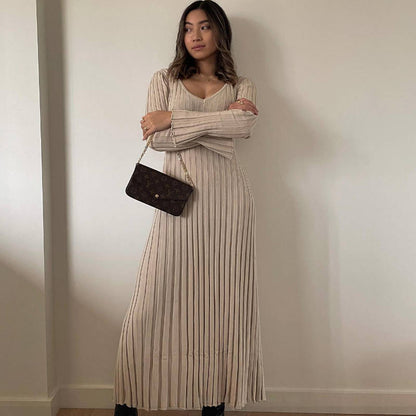 Casual Knitted Long Fall Dresses