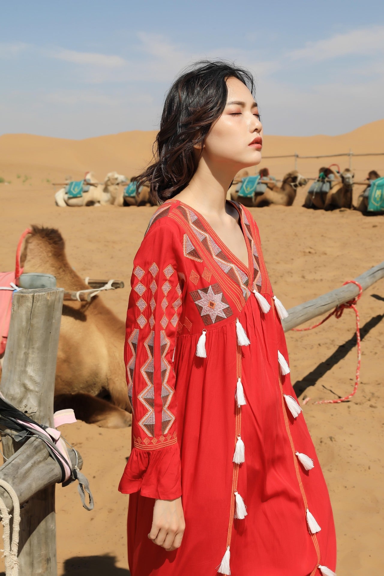 Vintage Ethnic Summer Beach Fairy Long Dresses