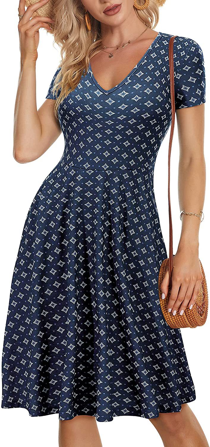 Casual Summer Sunflower Print Daily Women Sun Dresses