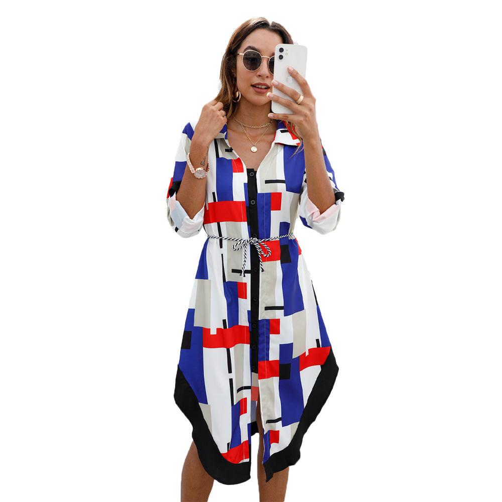 Leisure Long Sleeves Women Short Fall Shirt Dresses-STYLEGOING