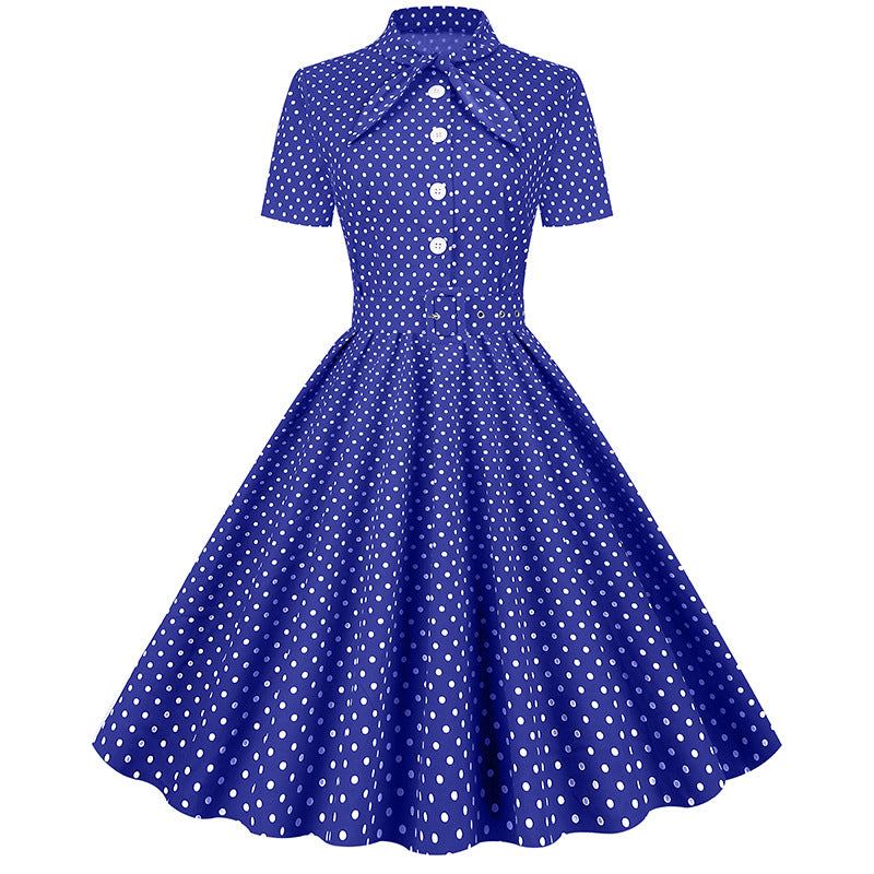 Vintage Polka Dot Short Sleeves Dresses