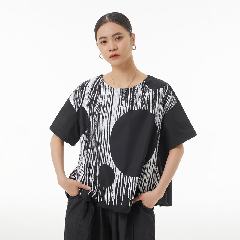 Abstract Summer Plus Sizes Women T Shirts