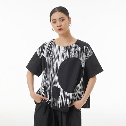 Abstract Summer Plus Sizes Women T Shirts