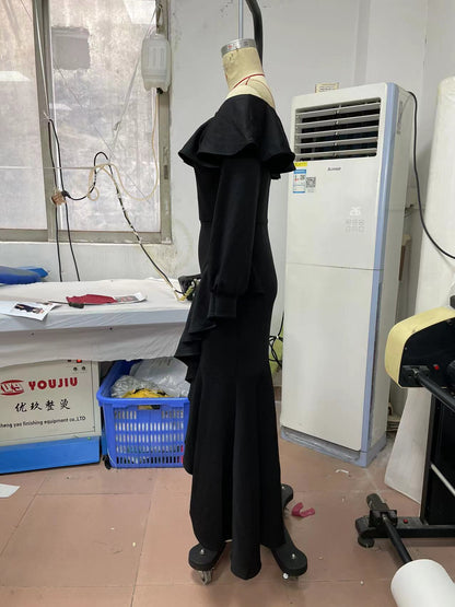 Off The Shoulder Black Long Evening Dresses
