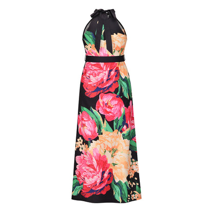 Summer Floral Print Sleeveless Long Beach Dresses