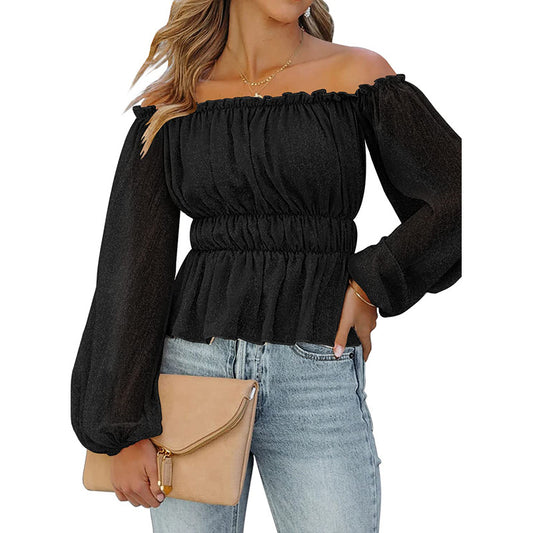 Casual Summer Chiffon Off The Shoulder Women Blouses
