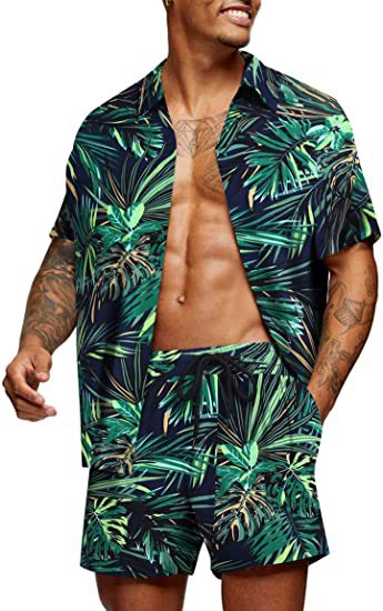 Leisure Summer Men's Short Sleeves Shirts and Shorts
