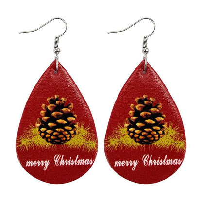 Christmas Style Water-drop Snowflake Earring 2 Sets