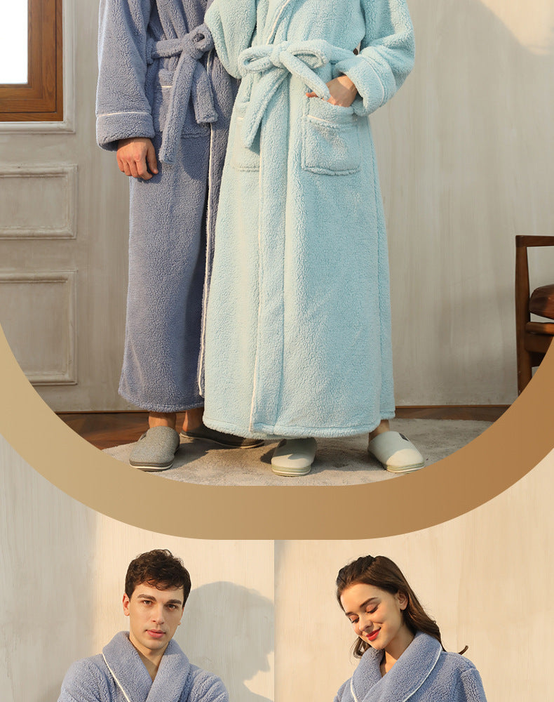 Luxury His-and-hers Winter Warm Sleepwear Robe