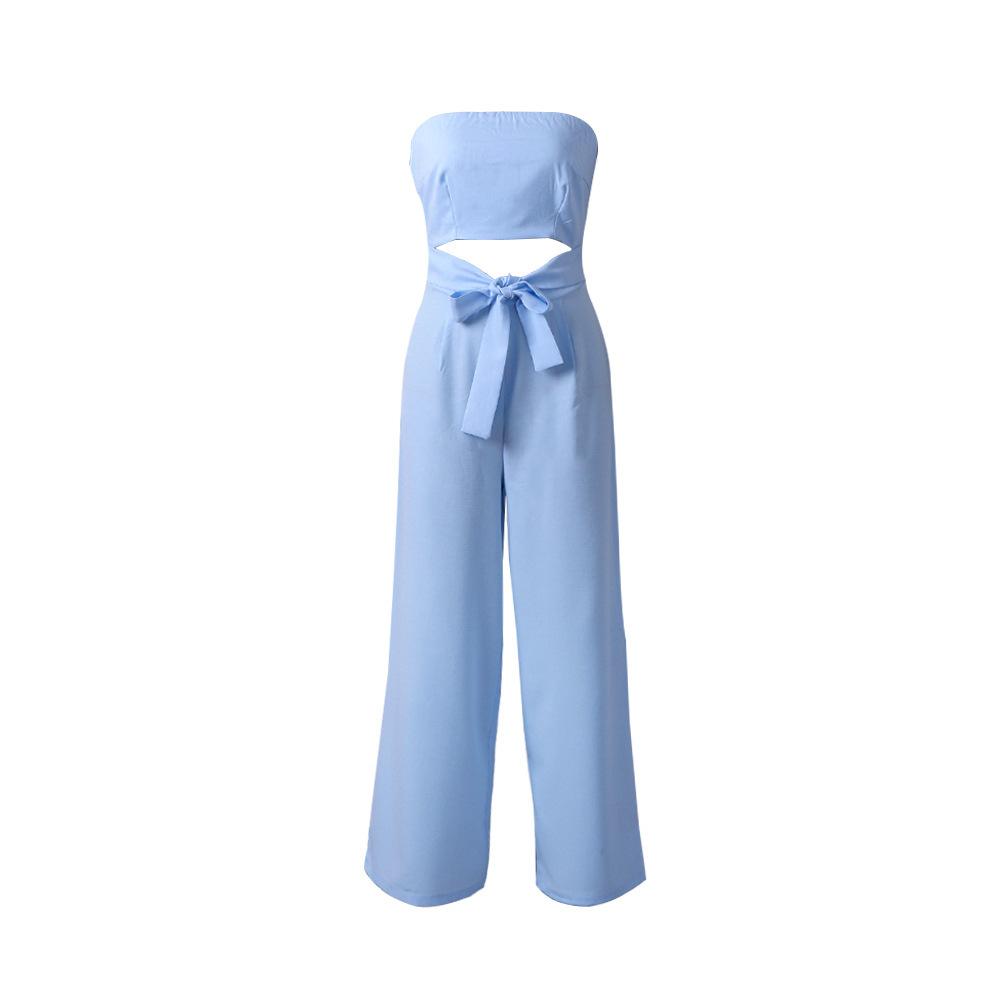 Strapless Bowknot Jumpsuits-STYLEGOING