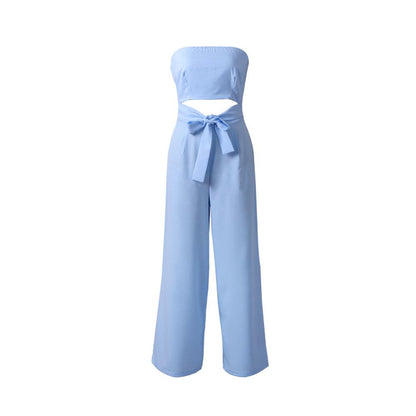 Strapless Bowknot Jumpsuits-STYLEGOING