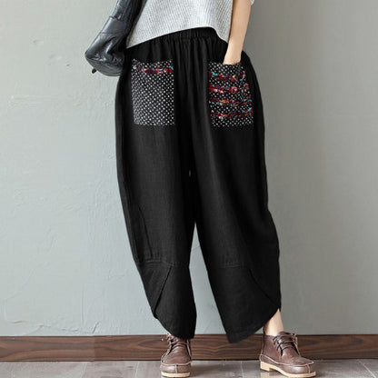 Vintage Linen Wide Legs Pants for Women