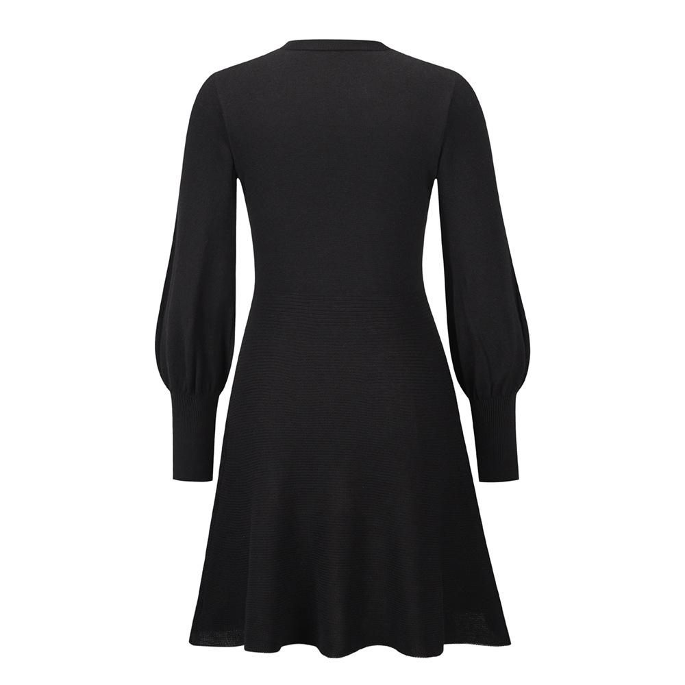 Women Plus Sizes Knitting Winter Dresses-STYLEGOING
