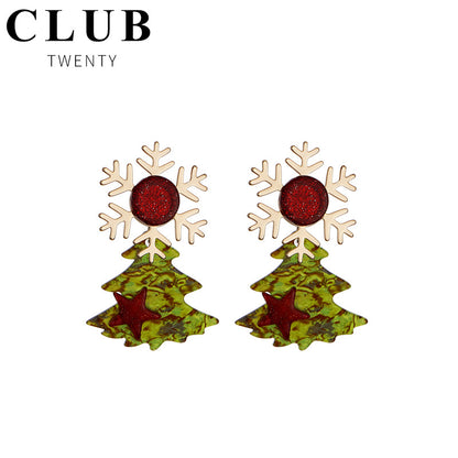 Merry Christmas Tree Design Women Earrings