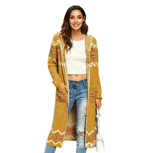 Vintage Colorful Knitiing Floral Women Cardigans-STYLEGOING