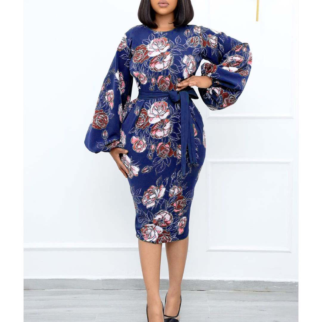 Round Neck Plus Sizes Office Lady Dresses