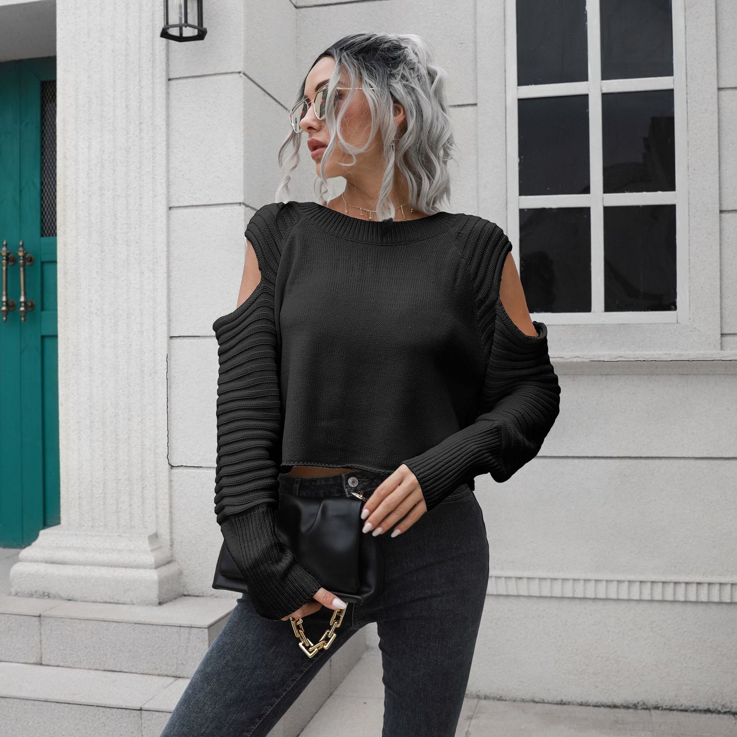 Designed Women Knitting Long Sleeves Sweaters
