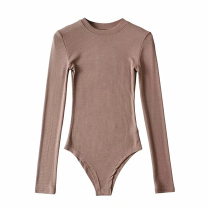 Sexy Tight Round Neck Long Sleeves Romper Shirts