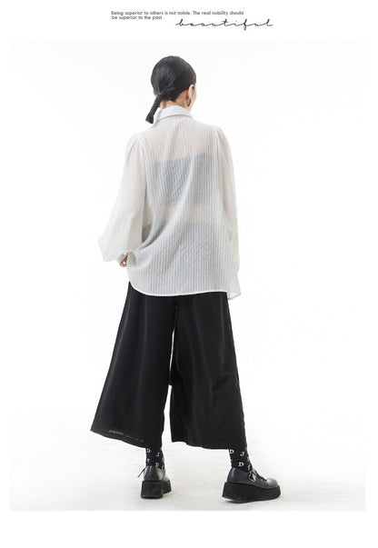 Designed See Through Long Sleeves Shirts for Women