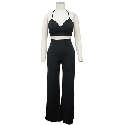 Sexy Top & Wide Legs Pants 3pcs Sets for Women