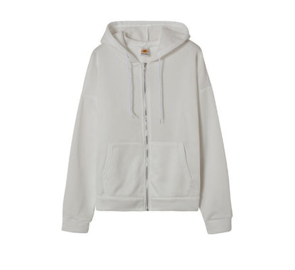 Casual Zipper Velvet Long Sleves Women Hoody Tops