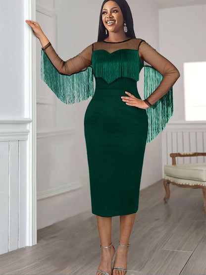 Sexy See Through Green Tight Women Party Dresses