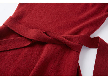Elegant Turtleneck Woolen Fall Knitting Dresses