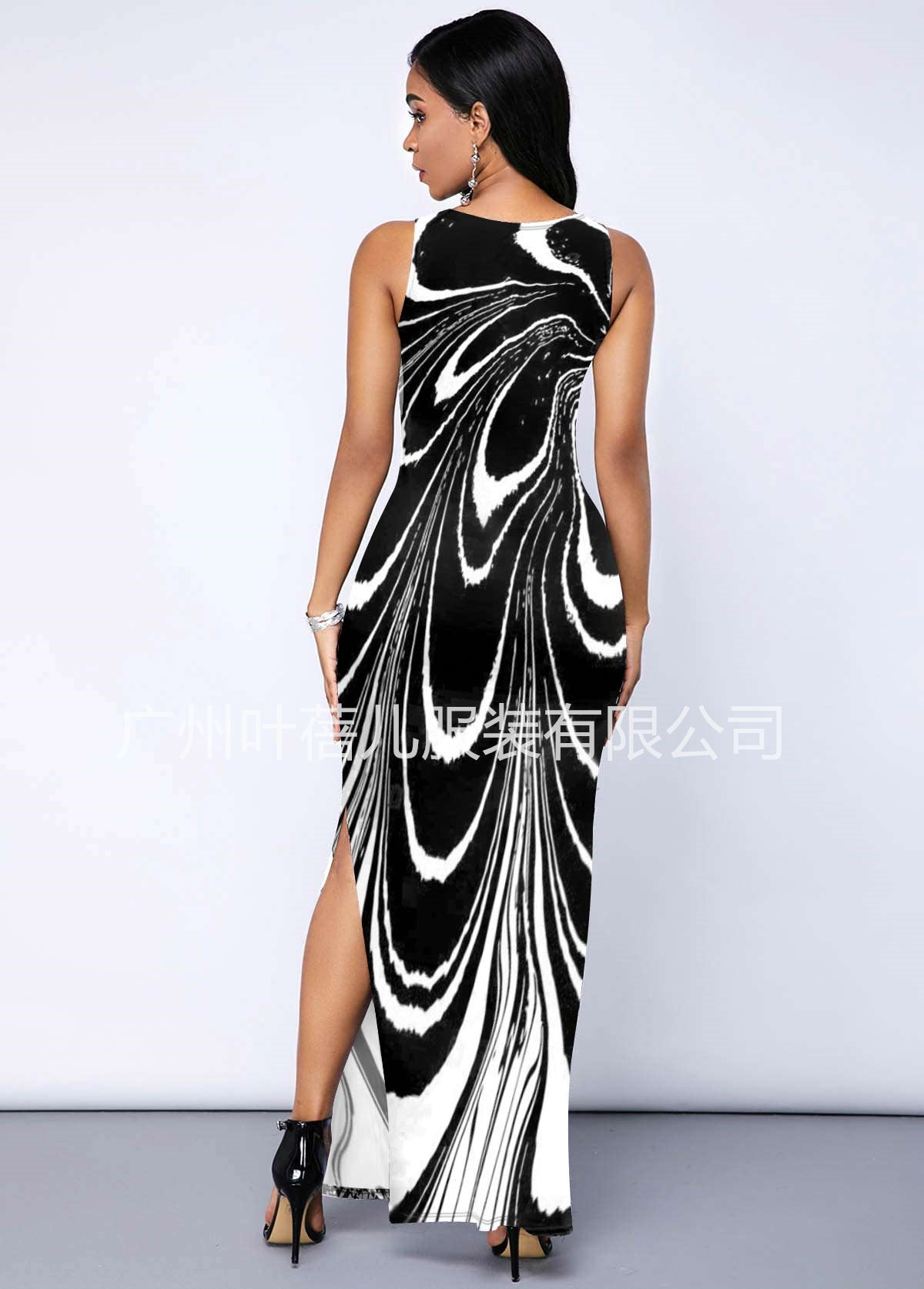 Women Sleeveless Foral Print Sexy Mermaid Dresses