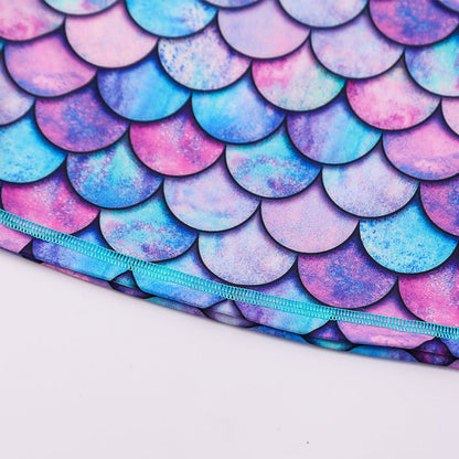 3D Fish Scale Design Two Pieces Swimsuits for Girls