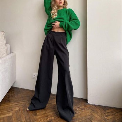 Casual High Waist Women Wide Legs Pants