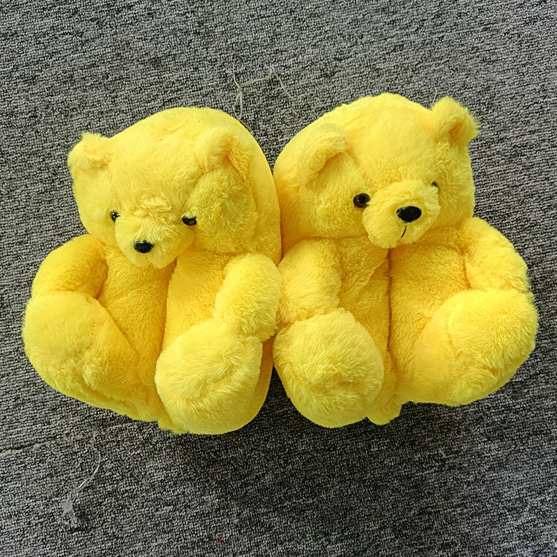 Winter Teddy Bear Plush Slippers