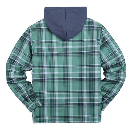 Plaid Winter Hoodies Jacket Outerwear for Men