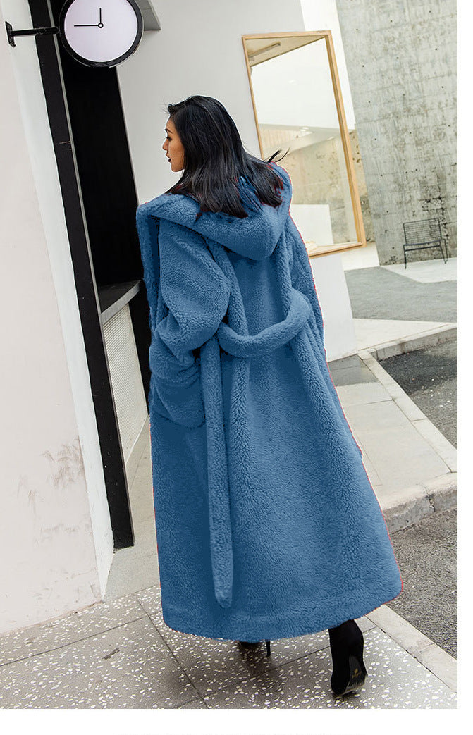 Luxury Women Fashion Long Fur Overcoat for Winter