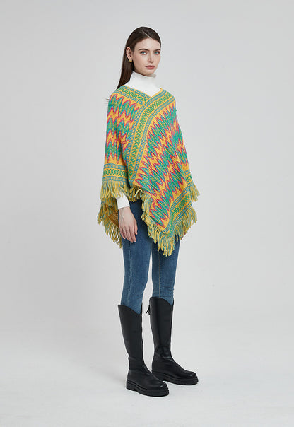 Winter Boho Shawl Capes for Women