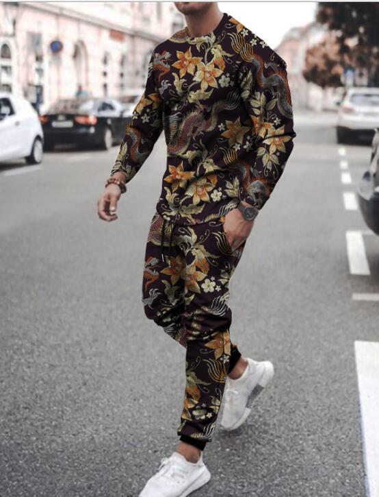 Casual Print Men's Sports Suits-STYLEGOING
