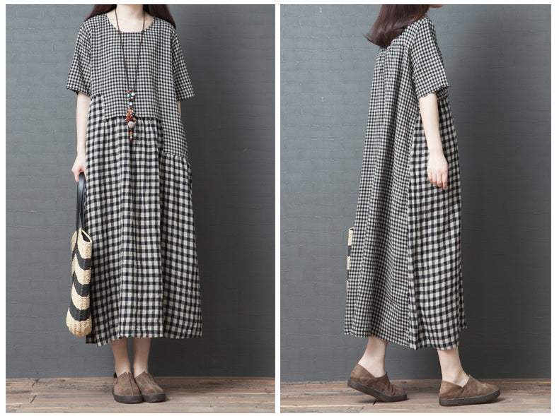 Vintage Plus Sizes Linen Long Dresses