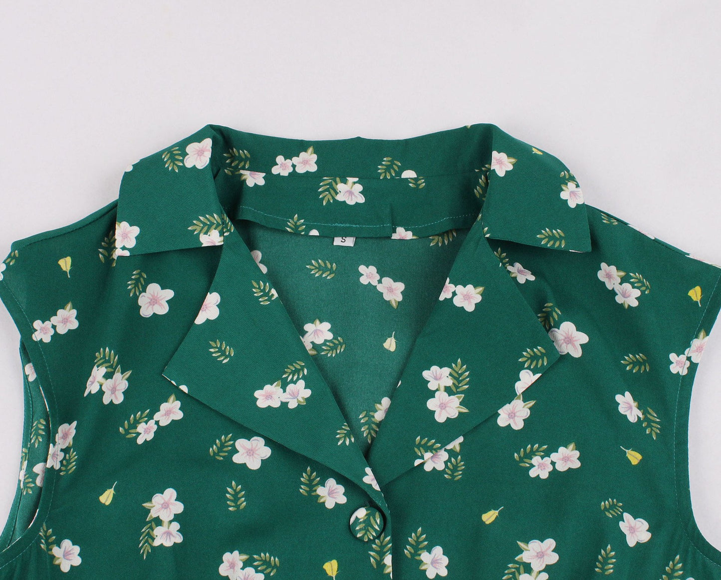 Women Turnover Colloar Floral Retro Dresses-STYLEGOING