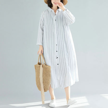 Linen Women Plus Sizes Long Shirts