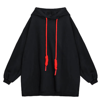 Black Long Sleeves Winter Hoodies for Women