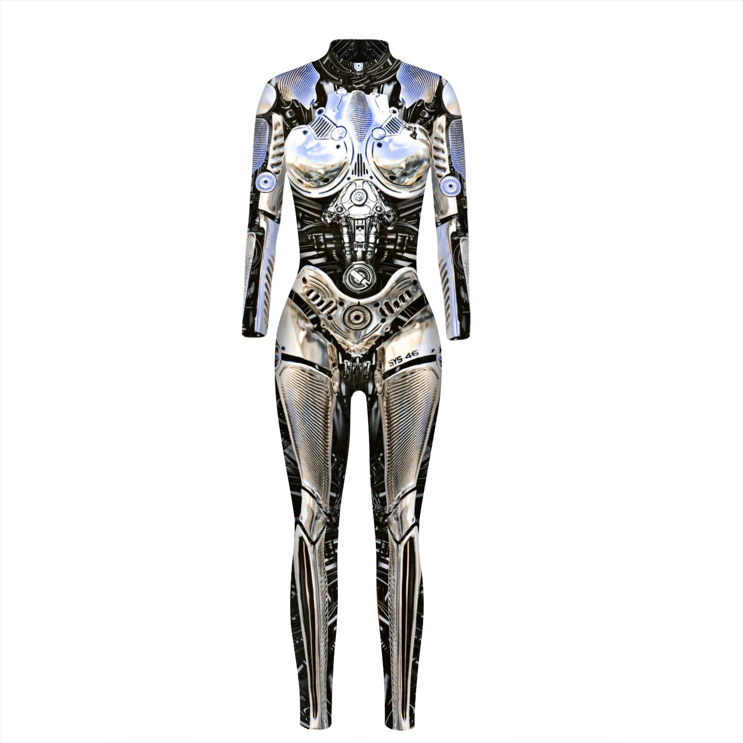Halloween Skeleton Print Long Sleeves Slim Jumpsuits Cosplay
