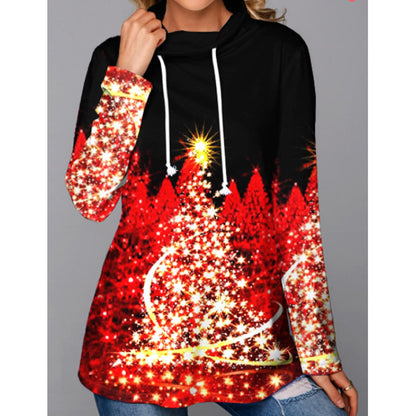 Merry Christmas Elk Print Pullover Sweaters
