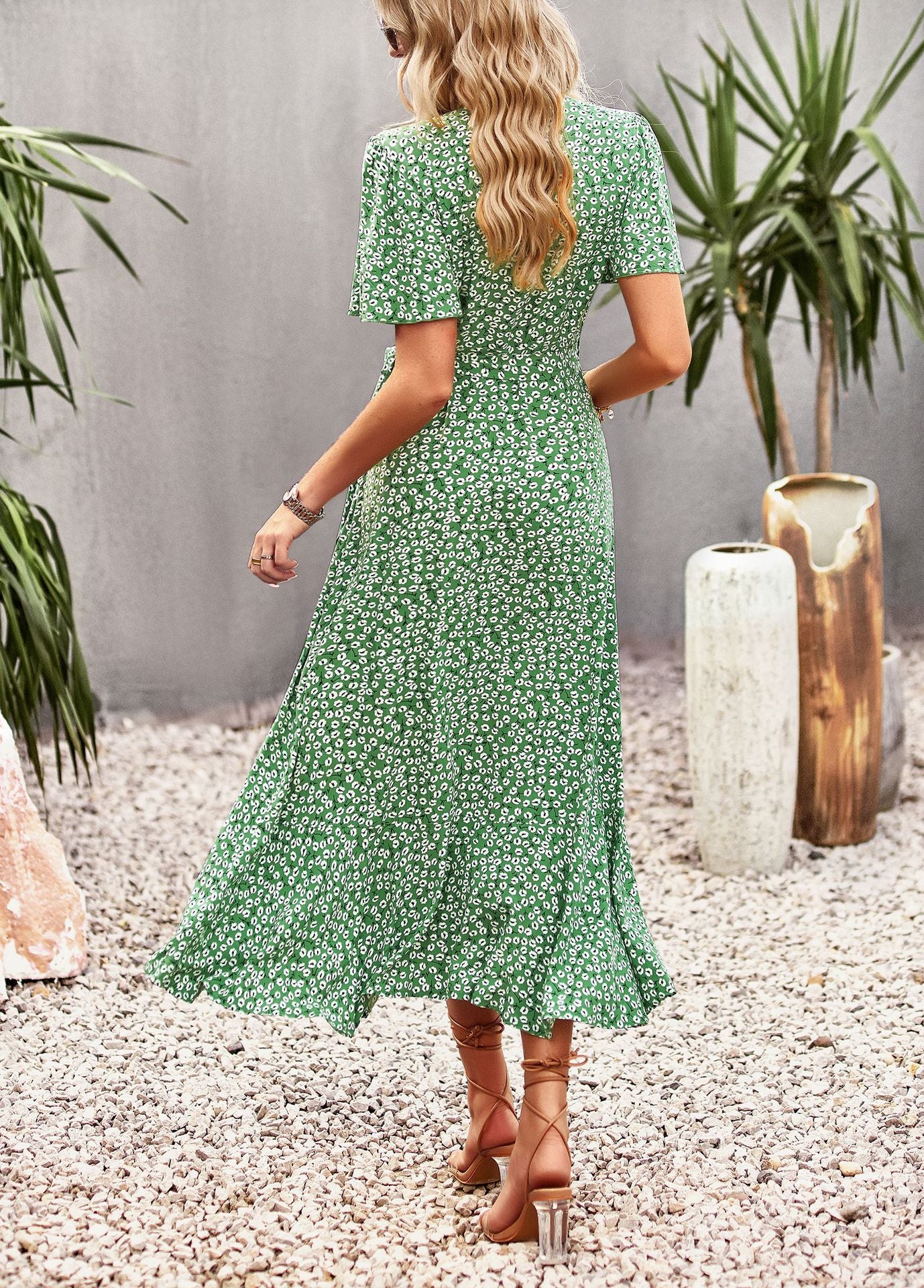 Classy A Line Short Sleeves Long Dresses