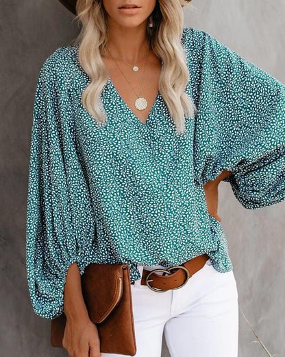 Women V Neck Shirts Blouses Tops-STYLEGOING